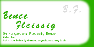 bence fleissig business card